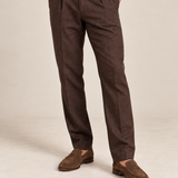 Herringbone Classic Trousers Espresso Brown