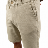 Textured Elastic Waist Shorts