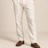 Classic Herringbone Trousers – Ivory